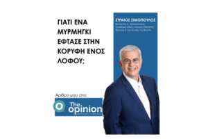 ΓΙΑΤΙ ΕΝΑ ΜΥΡΜΗΓΚΙ ΕΦΤΑΣΕ ΣΤΗΝ ΚΟΡΥΦΗ ΕΝΟΣ ΛΟΦΟΥ; Άρθρο μου στο THE OPINION